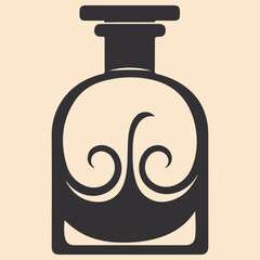 Black silhouette of a perfume bottle with a crown vector