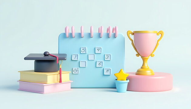 Education and Achievement Conceptual Render Academic Progress Concept Success School Graduation Celebration