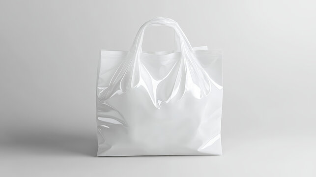 A crumpled white plastic bag with a hole in the center