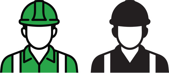 Worker Silhouette with Helmet icon