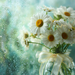 water drop on the white flower

