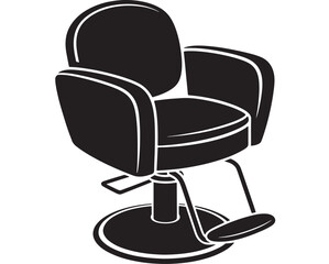 Black silhouette of a barber chair vector illustration isolated on white background