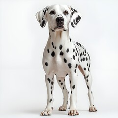 Dalmatian Dog Standing on a White Background. Generative AI