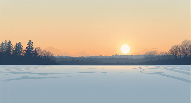 sunrise in the winter