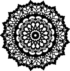 Detailed Black and White Sacred Geometry Mandala