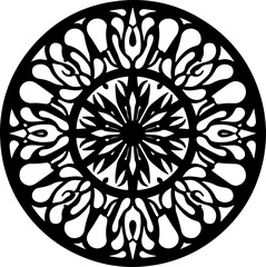 Detailed Black and White Sacred Geometry Mandala