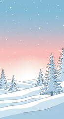 winter landscape with trees and snow