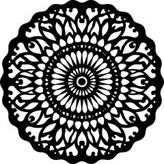 Detailed Black and White Sacred Geometry Mandala