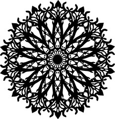 Detailed Black and White Sacred Geometry Mandala