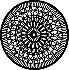 Detailed Black and White Sacred Geometry Mandala