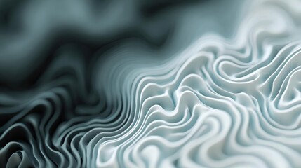 Obraz premium Abstract digital art piece that appears to be a close-up of a wave-like pattern. the wave is made up of multiple layers of different shades of blue and white, creating a gradient effect.