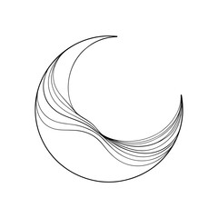 Minimalist Crescent Moon Line Art – Abstract Symbol for Calm and Balance