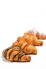 Croissants Close-Up on White Background