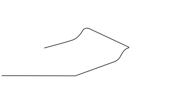 yoga mat animation continuous one line drawing, Fitness equipment concept. Single line draw design vector graphic illustration animation, Fitness equipment concept. Yoga floor mat symbol. 4K video