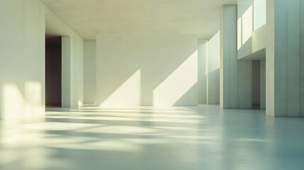 Bright Modern Bedroom with mock-up poster
