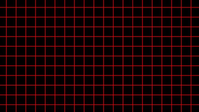 red square pattern, moving upward grid on black background, motion animation. 