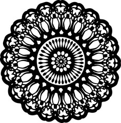 Intricate Black Floral Mandala Design