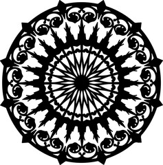 Intricate Black Floral Mandala Design