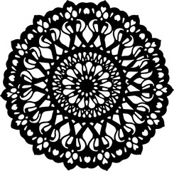 Intricate Black Floral Mandala Design
