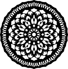 Intricate Black Floral Mandala Design