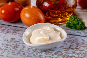 Homemade mayonnaise sauce dip cream