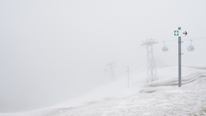 snow covered road in the park, cable car, First, Switzerland