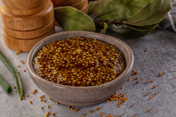 French mustard sauce with seeds