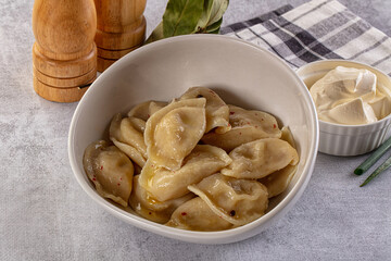 Traditiolal vareniki - stuffed dumplings with potato