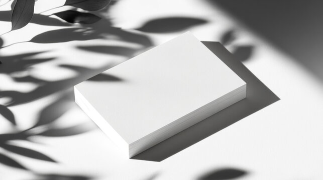 Clean white business card with sharp edges