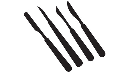 Set of scalpel icons surgical instrument vector illustration isolated on white background