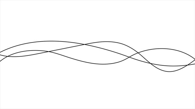 Curve wave line seamless pattern. Thin line wavy abstract vector background. Curve wave seamless pattern. Line art striped graphic template