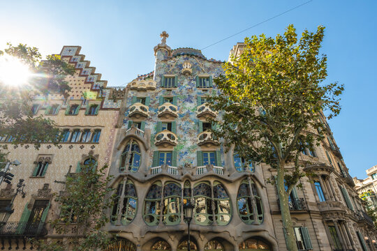 October 28, 2025: Casa Batllo, previous called House of bones, a building in the center of Barcelona, Spain designed by Antoni Gaudi. It was became an UNESCO World Heritage Site in 2005.