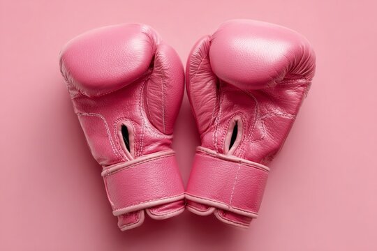 Boxing gloves. Victory over breast cancer - Powered by Adobe