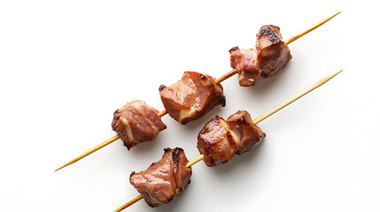 Skewered deliciousness! Tender meat cubes grilled to perfection, served on skewers. A simple yet flavorful dish that tantalizes your taste buds. Perfect appetizer, easy to eat!
