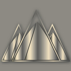 Geometric Metallic Mountain Peaks Graphic Design