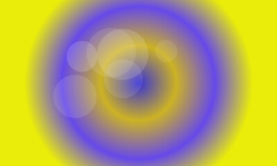 Vibrant yellow and purple gradient background with soft circles
