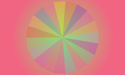 Obraz premium Abstract radial gradient fan pattern with pastel colors on pink background