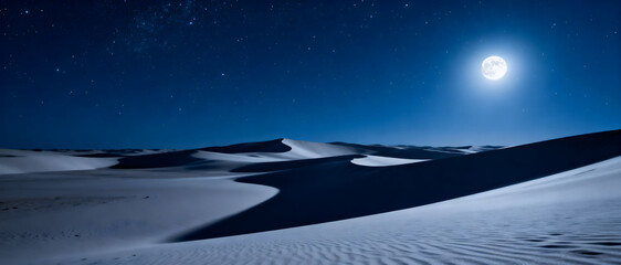 Fototapeta premium tranquil white dunes at magical midnight hour