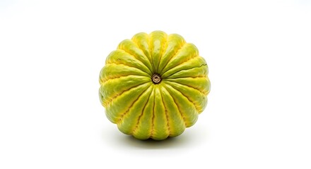 Unique Green and Yellow Ripe Fruit Isolated on White Background.