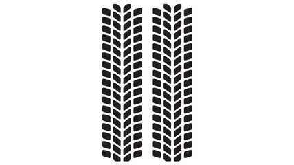 Two tire track vector illustrations black tread marks isolated on white perfect for automotive designs and backgrounds