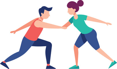 Two friends exercising together partner workout