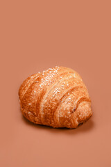 Croissant Close-Up on Solid Background