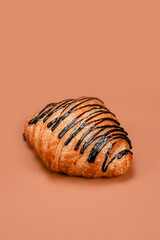 Croissant Close-Up on Solid Background