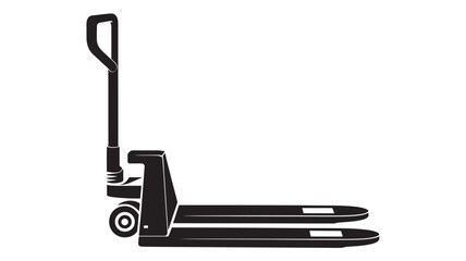 Black pallet jack illustration simple vector design of a manual forklift isolated on white background