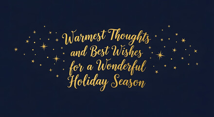 Elegant Gold Script Holiday Wishes on Starry Night Background