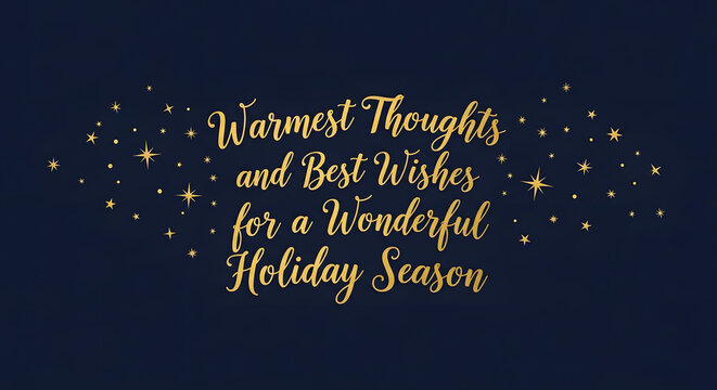 Elegant Gold Script Holiday Wishes on Starry Night Background - Powered by Adobe