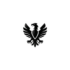Obraz premium Black eagle emblem symbol of strength power and independence vector art