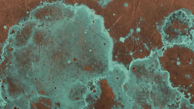 Patina on aged metal turquoise & brown