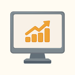 Flat icon of ERP system concept, representing business management and software solutions. Perfect for web, app, and business design. Vector.