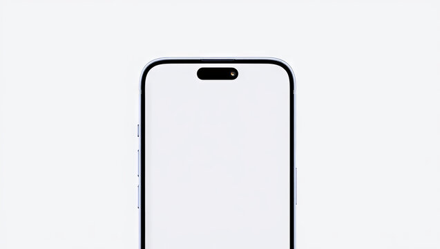 A new smartphone model is displayed prominently with a clean, empty screen, inviting users to explore customization features. The sleek design draws attention and highlights its modern look